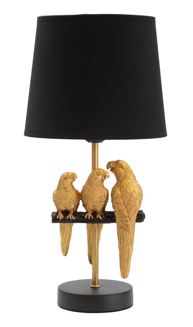 Lampa de masa Parrots, Mauro Ferretti,  1 x E27, 40W, Ø 20x39 cm, negru/auriu - imagine 6